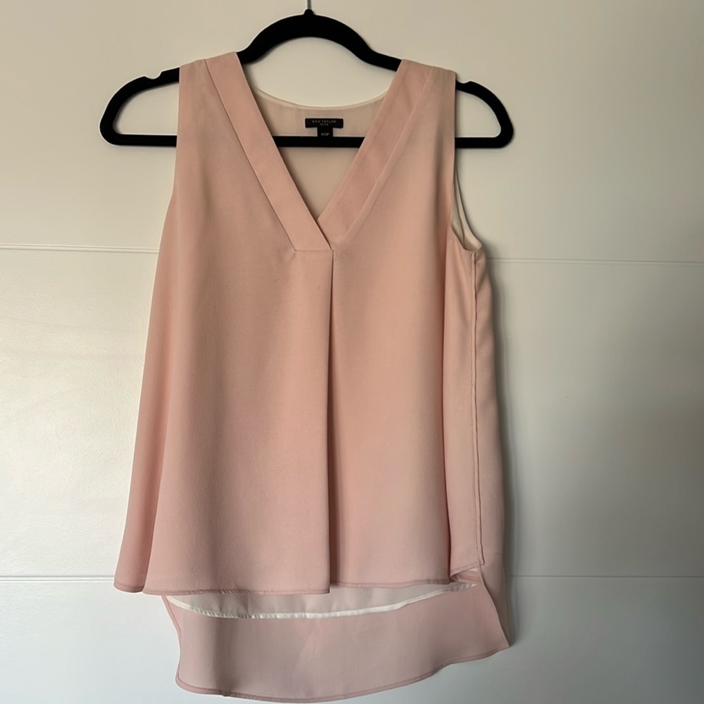 LOFT sleeveless baby pink top